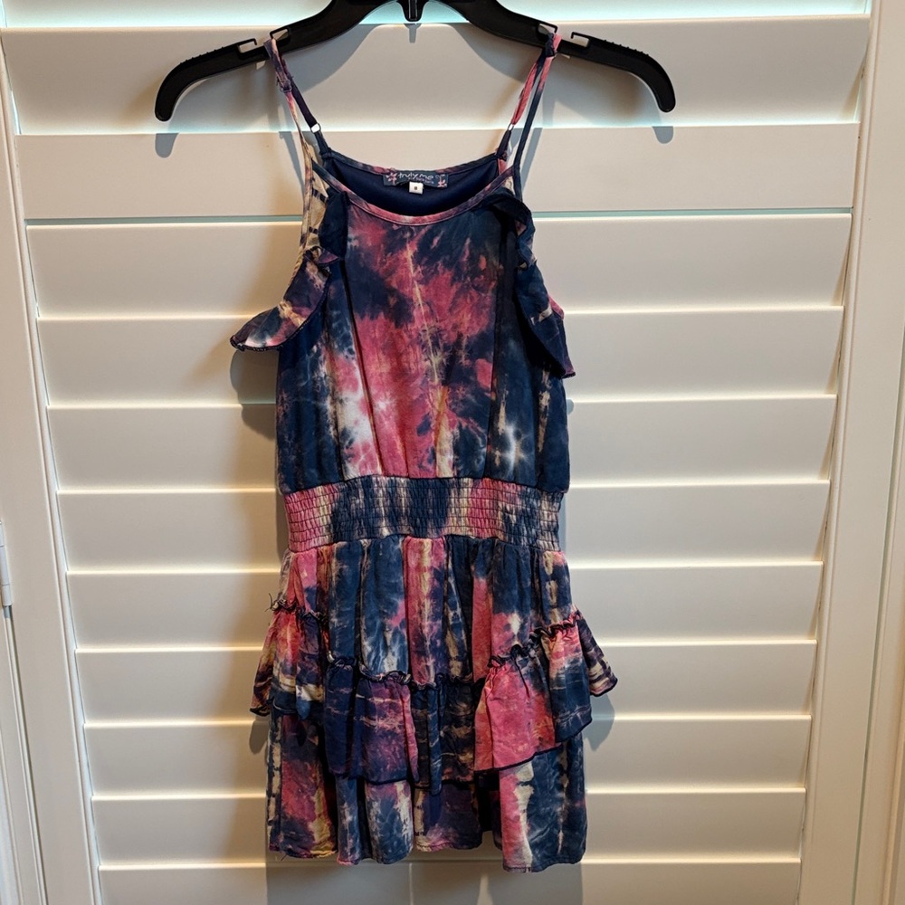 Truly Me Pink and Blue Tie-Dye Dress